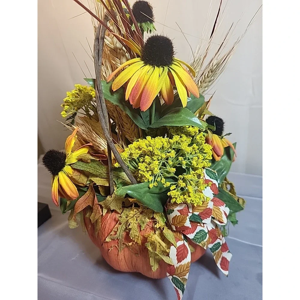 Vintage Artificial Pumpkin Floral Arrangement by Flowers Inc. Balloons - Perfect